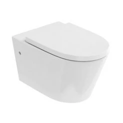Britton Bathrooms Sphere Rimless Wall Hung Pan + Soft Close Seat
