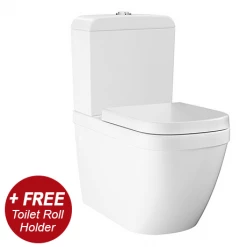Grohe Euro Rimless Close Coupled Toilet with Soft Close Seat (Bottom Inlet) + FREE TOILET ROLL HOLDER