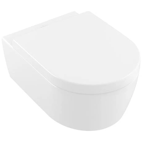 Villeroy and Boch Avento DirectFlush Rimless Wall Hung Toilet w/ Soft Close Seat - 5656HR01 - Image 5