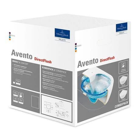 Villeroy and Boch Avento DirectFlush Rimless Wall Hung Toilet w/ Soft Close Seat - 5656HR01 - Image 6