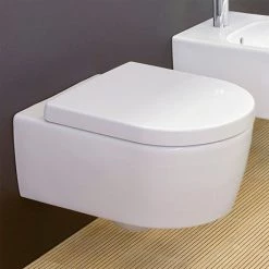 Villeroy and Boch Avento DirectFlush Rimless Wall Hung Toilet w/ Soft Close Seat - 5656HR01