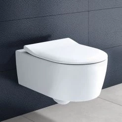 Villeroy and Boch Avento DirectFlush Rimless Wall Hung Toilet w/ Slim Soft Close Seat - 5656RS01