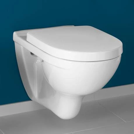 Villeroy and Boch O.novo DirectFlush Rimless Wall Hung Toilet w/ Soft Close Seat - 5660HR01 - Image 4
