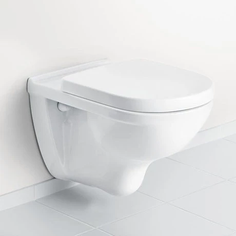 Villeroy and Boch O.novo DirectFlush Rimless Wall Hung Toilet w/ Soft Close Seat - 5660HR01