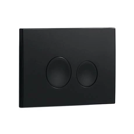 Arezzo Compact Top/Front Flush Toilet Frame with Matt Black Flush - Round Buttons - Image 5