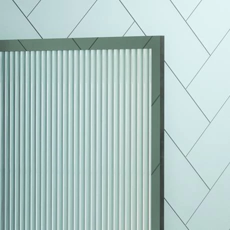 Arezzo Fluted Glass Chrome Framed Urinal Partition - Image 2