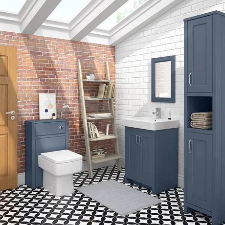 Chatsworth 500mm Traditional Blue Toilet Unit Only - Image 3