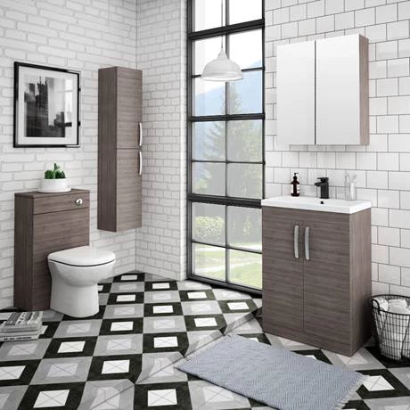 Brooklyn WC Unit with Cistern - Grey Avola - 500mm - Image 3