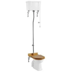 Burlington High Level Toilet - White Ceramic Cistern