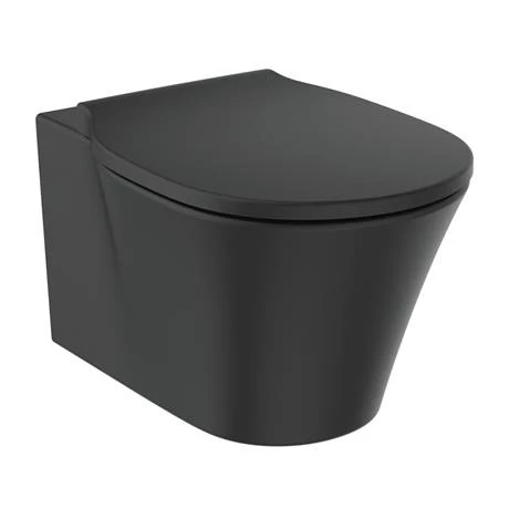 Ideal Standard Connect Air Silk Black AquaBlade Wall Hung Toilet + Soft Close Seat - Image 2