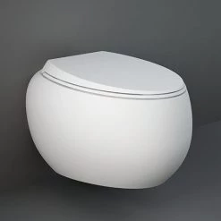 RAK Cloud Rimless Wall Hung Pan + Soft Close Seat - Matt White