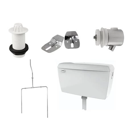 Cove Exposed Urinal Pack with 2 x 400mm Urinal Bowls + Plastic Cistern - Image 3