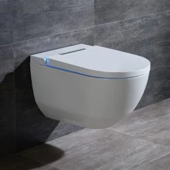 Cruze Wall Hung Smart Toilet with Bidet Wash Function, Heated Seat + Dryer