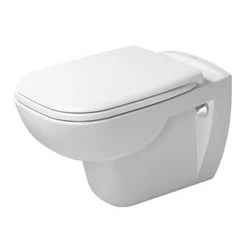 Duravit D-Code Rimless HygieneGlaze Wall Hung Toilet + Seat