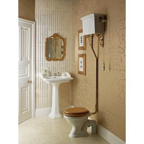 Heritage - Dorchester High-level WC & Chrome Flush Pack - Image 2