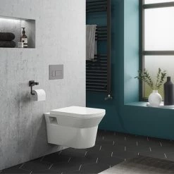 Compact Dual Flush Concealed WC Cistern with Wall Hung Frame & Modern Toilet