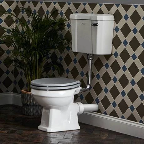 Bayswater Fitzroy Comfort Height Traditional Low Level Toilet with Ceramic Lever Flush - Image 2
