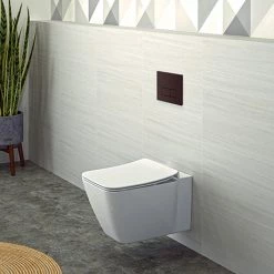 Ideal Standard Strada II AquaBlade Toilet + Concealed WC Cistern with Wall Hung Frame (Black Flush Plate)