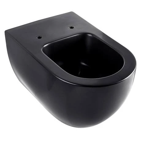 BagnoDesign Koy Matt Black Rimless Wall Hung Toilet with Soft Close Seat - Image 2