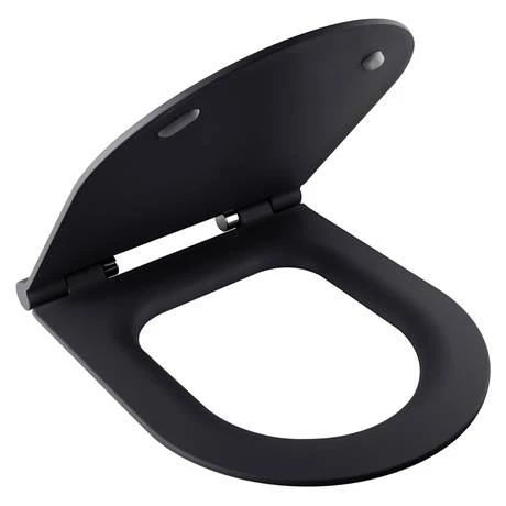 BagnoDesign Koy Matt Black Rimless Wall Hung Toilet with Soft Close Seat - Image 3