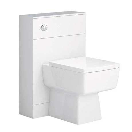 Nova High Gloss White BTW WC Unit incl. Cistern + Square Pan W500 x D200mm