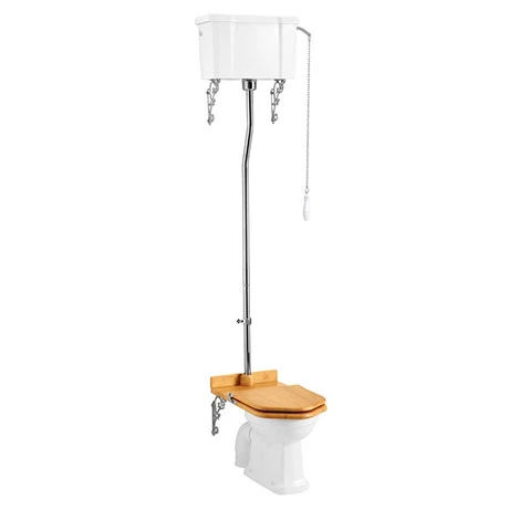 Burlington Standard High Level WC with Single Flush Ceramic Cistern