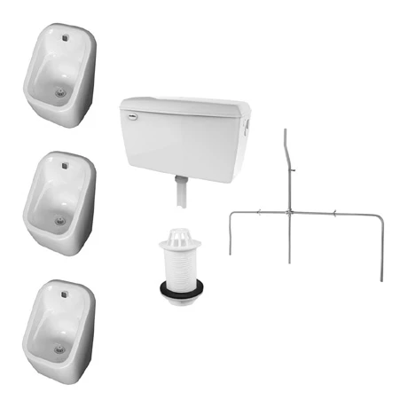 RAK Exposed Urinal Pack with 3 Series 600 Urinal Bowls