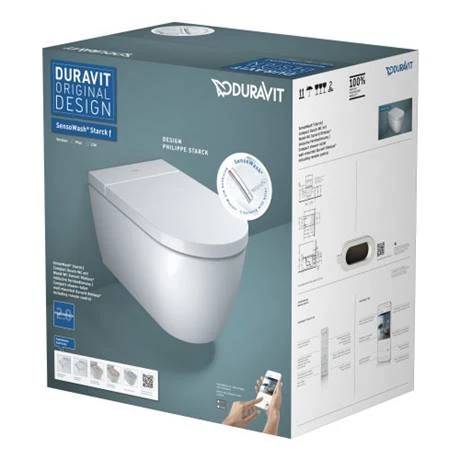 Duravit SensoWash Starck F Lite Compact Wall Hung Shower Toilet + Install Kit - Image 2