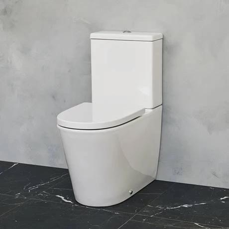 Britton Bathrooms Sphere Rimless Close Coupled Toilet + Soft Close Seat - Image 5