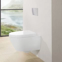 Villeroy and Boch Viconnect Pro Toilet Frame with Chrome Flush Plate + Subway 2.0 Wall Hung Toilet