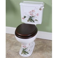Silverdale Victorian Garden Pattern Close Coupled Toilet - Excludes Seat