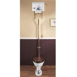 Silverdale Victorian Garden Pattern High Level Toilet - Excludes Seat
