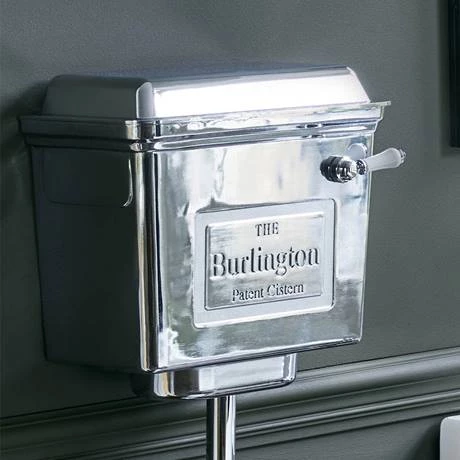 Burlington Rimless Medium Level WC with Aluminium Lever Cistern - Image 5