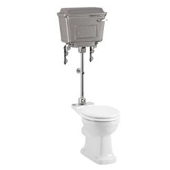 Burlington Rimless Medium Level WC with Aluminium Lever Cistern
