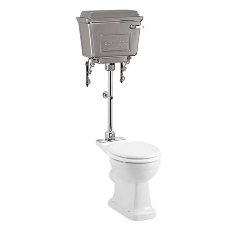 Burlington Rimless Medium Level WC with Aluminium Lever Cistern