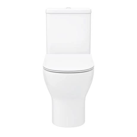 Toreno Round Rimless Close Coupled Toilet + Soft Close Seat - Image 5