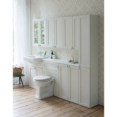 Burlington 60 Back to Wall Unit & Pan (excluding Seat) - Sand - Image 3