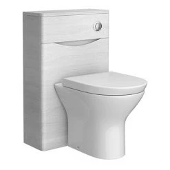 Monza White Ash WC Unit Only - 500mm Wide