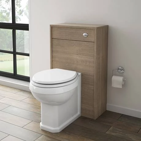 York Traditional Wood Finish BTW WC Unit with Pan & Top-Fixing Seat - Image 3