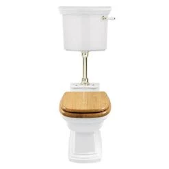 Imperial Radcliffe Low Level Toilet with Ceramic Plate + Antique Gold Fittings