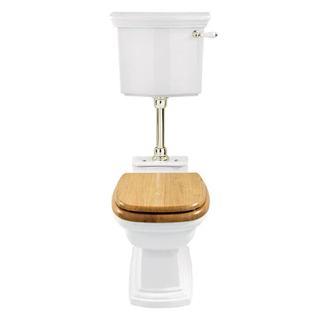 Imperial Radcliffe Low Level Toilet with Ceramic Plate + Antique Gold Fittings